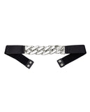 Women's Single Wide Silver-Tone Chain Elastic Stretch Waist Belt