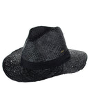 C.C Women's Raffia Straw Weaved Panama Sun Hat with Ribbon Trim