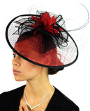 NYFASHION101 Cocktail Teardrop Shaped Sinamay Headband w/ Face Veil