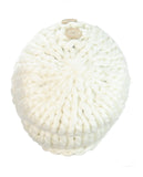 NYfashion101 Wood Button Accent Handmade Big Loop Winter Knit Beanie Hat