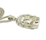 Rhinestone Jesus Pendant in w/ 36" Miami Cuban Chain CP54G