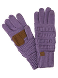 C.C Unisex Cable Knit Inner Lined Anti-Slip Touchscreen Texting Gloves