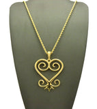 Polished Adinkra Symbol Sankofa Pendant with Chain Necklace