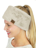 C.C Women's Soft Faux Fur Feel Sherpa Lined Ear Warmer Headband Headwrap